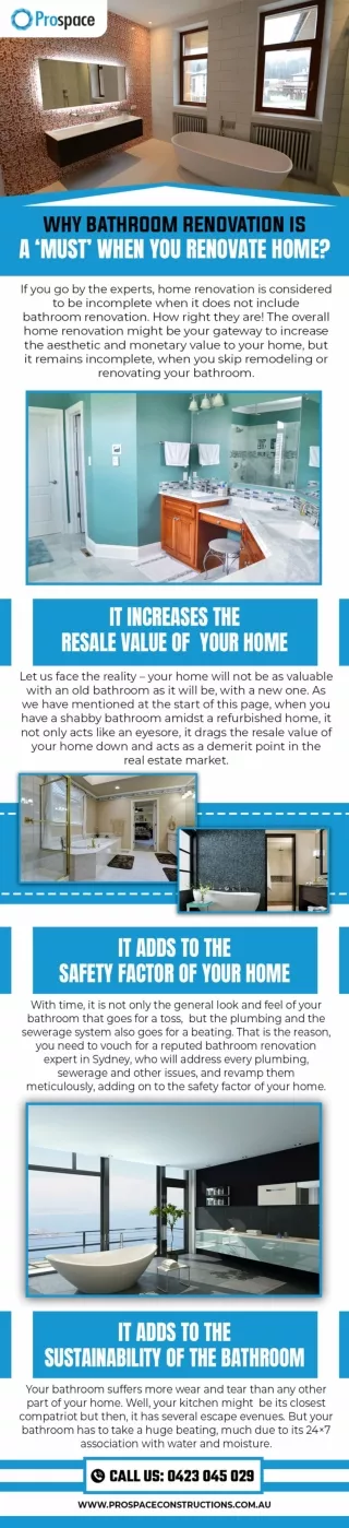 WHY BATHROOM RENOVATION IS A ‘MUST’ WHEN YOU RENOVATE HOME?
