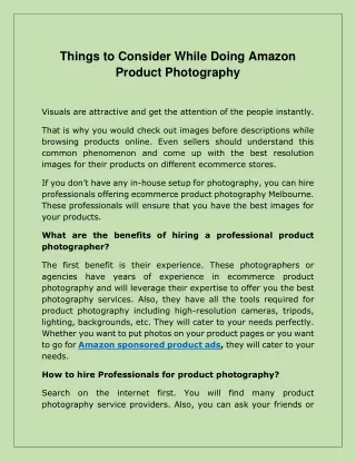 things to consider while doing amazon product