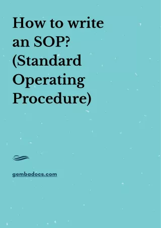 How to write an SOP