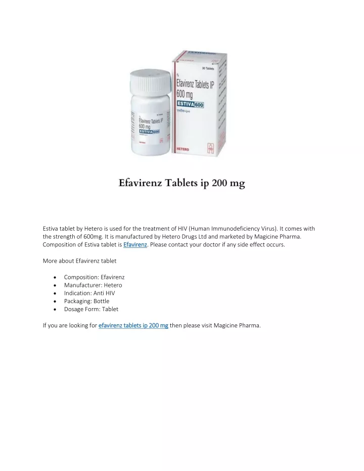 estiva tablet by hetero is used for the treatment