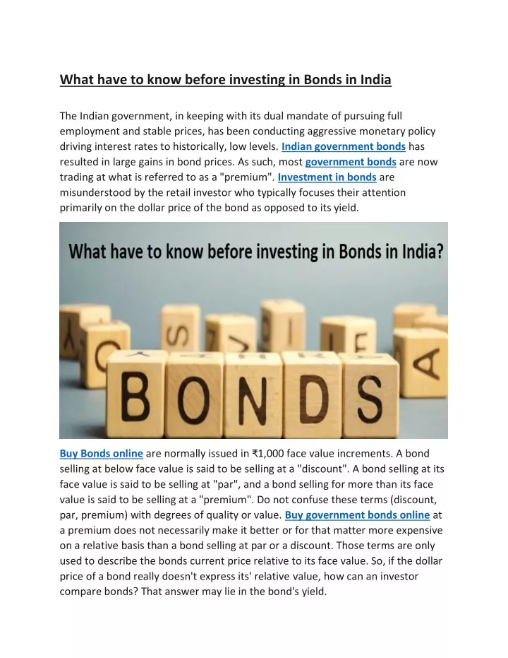 what have to know before investing in bonds