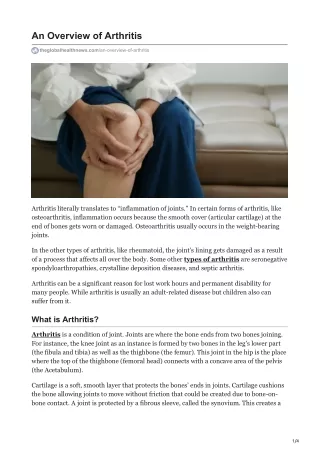 an overview of arthritis