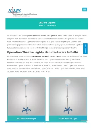Operation theatre led lights | Sims healthcare