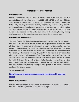 metallic stearates market