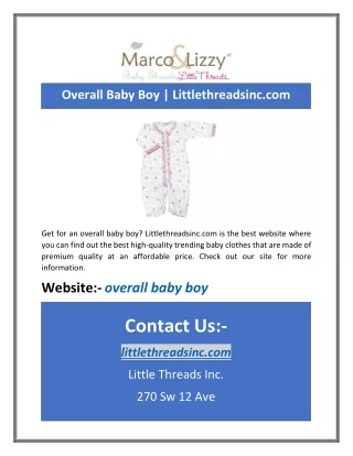 Overall Baby Boy | Littlethreadsinc.com