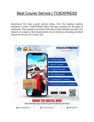 best courier service tciexpress