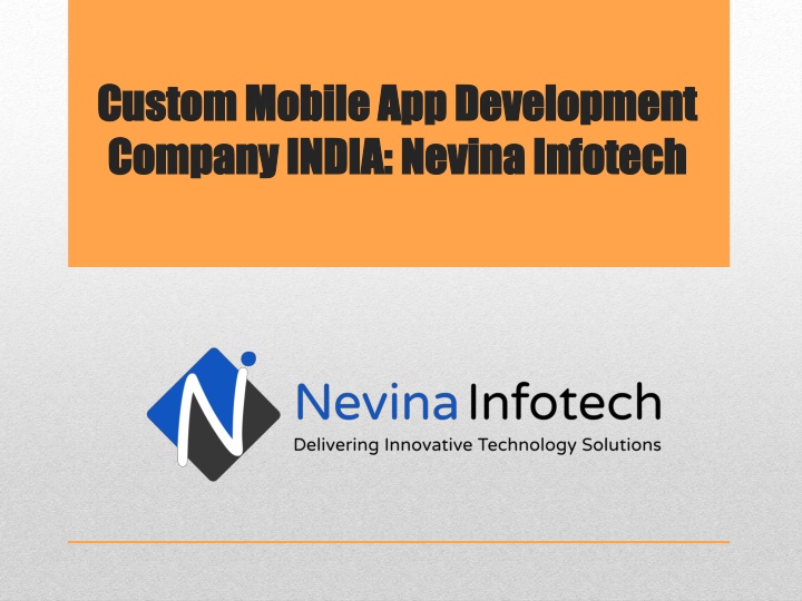 custom mobile app development company india nevina infotech