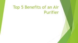 Top 5 benefits of an air purifier