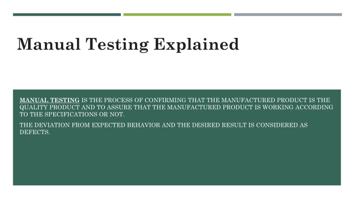 manual testing explained