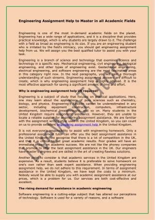 engineering assignment help to master