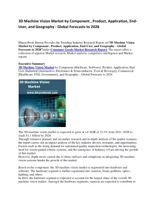 3d machine vision market by component product