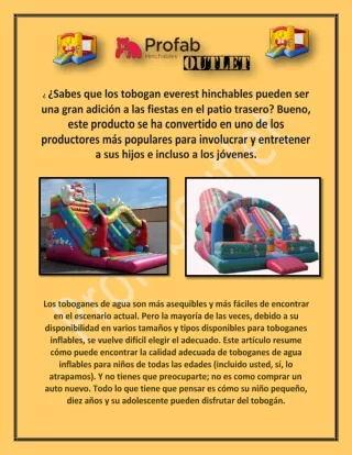 Compre Un Tobogán Everest Hinchables De Profab A Un Precio Responsable