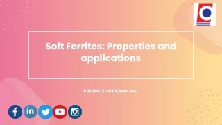 Soft Ferrites: Properties and applications