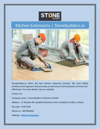 Kitchen Extensions | Stonebuilders.ie