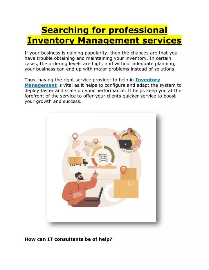 searching for professional inventory management