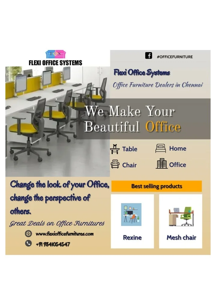 PPT Office Furniture Dealers In Chennai Flexi Office Furnitures