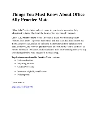 things you must know about office ally practice