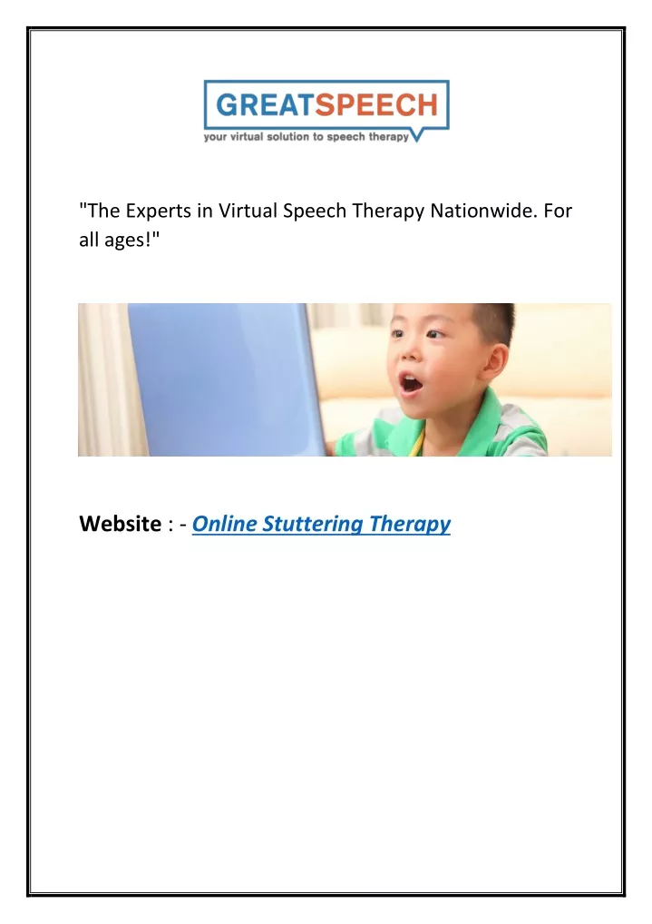 the experts in virtual speech therapy nationwide
