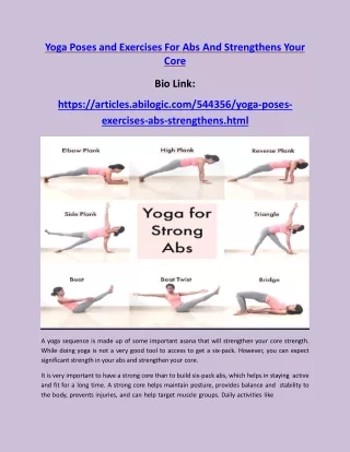 yoga poses and exercises for abs and strengthens