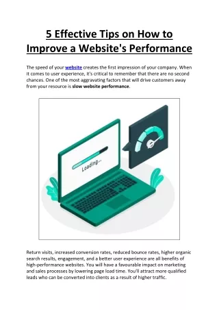 5 Effective Tips on How to Improve a Website's Performance
