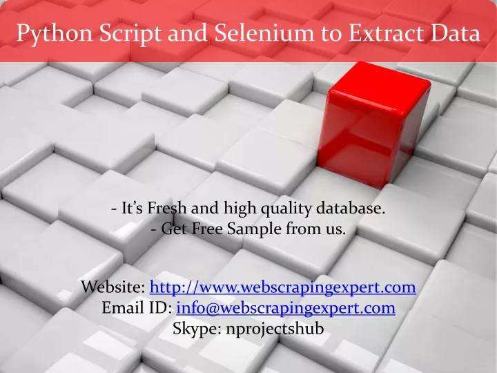 python script and selenium to extract data