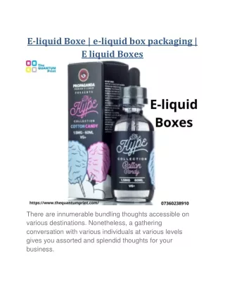 E-liquid Boxe | e-liquid box packaging | E liquid Boxes