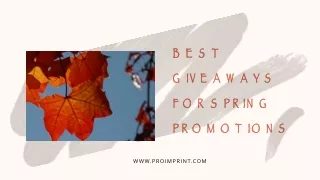 Best Giveaways for Spring Promotions