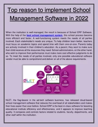 Top reason to implement School Management Software in 2022