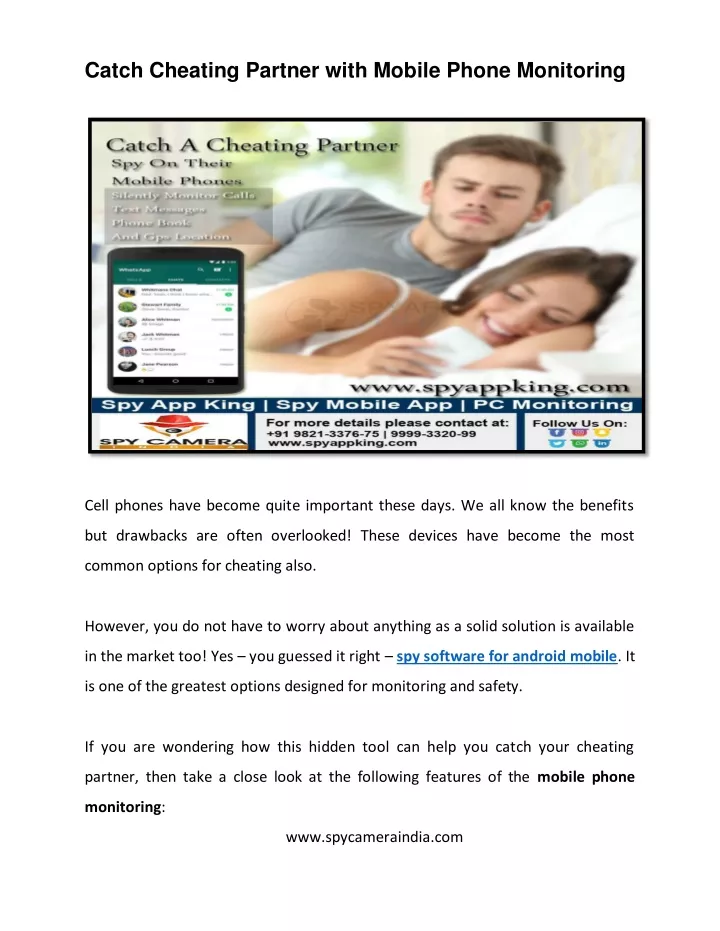 catch cheating partner with mobile phone