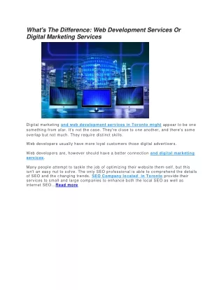 what s the difference web development services