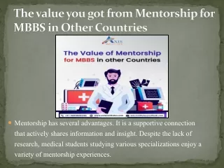 Study MBBS Abroad| The value you got from Mentorship for MBBS in Other Countries