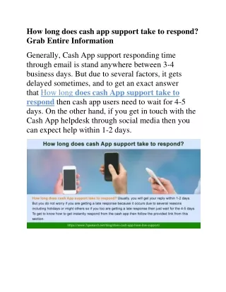 how long does cash app support take to respond
