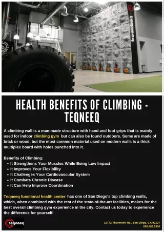 Health Benefits of Climbing - Teqneeq