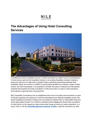 the advantages of using hotel consulting services