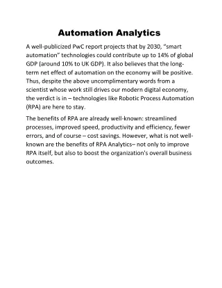 Automation Analytics pdf