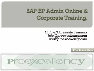 Proexcellency Provides SAP EP Admin Online Training