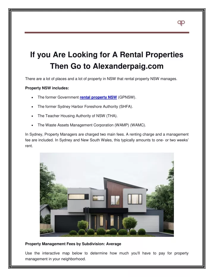 if you are looking for a rental properties then