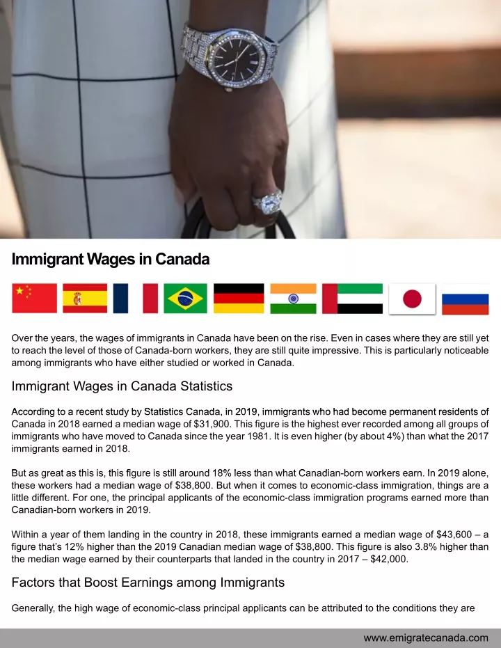 immigrant wages in canada