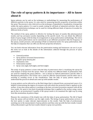 the role of spray pattern its importance