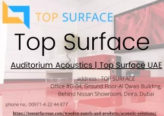 Auditorium Acoustics  Top Surface UAE