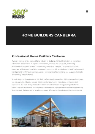 Home builders canberra