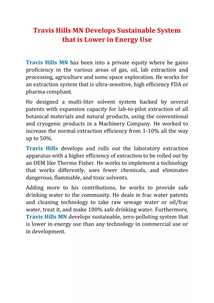 travis hills mn develops sustainable system that