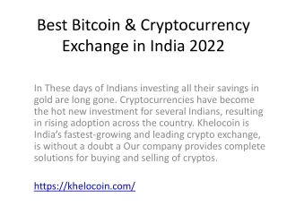 best bitcoin cryptocurrency exchange in india 2022