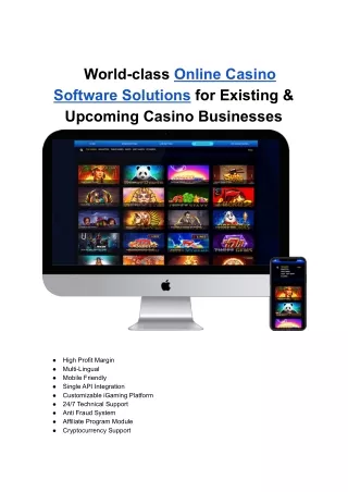 world class online casino software solutions