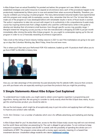 is kibo eclipse scam an actual possibility