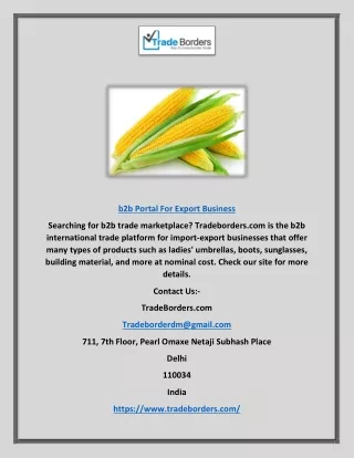 B2b Portal for Export Business | Tradeborders.com