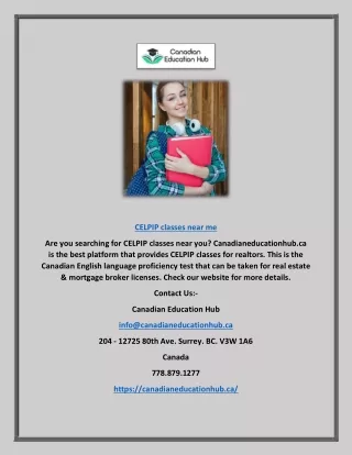 CELPIP Classes Near Me | Canadianeducationhub.ca