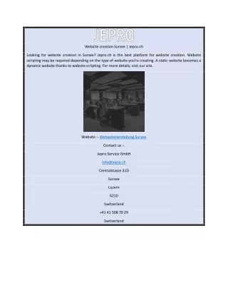 website creation sursee jepro ch