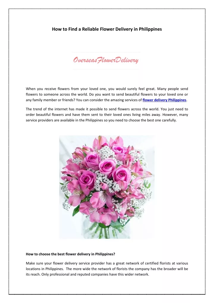 how to find a reliable flower delivery