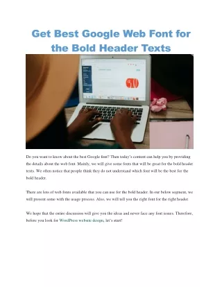 get best google web font for the bold header texts